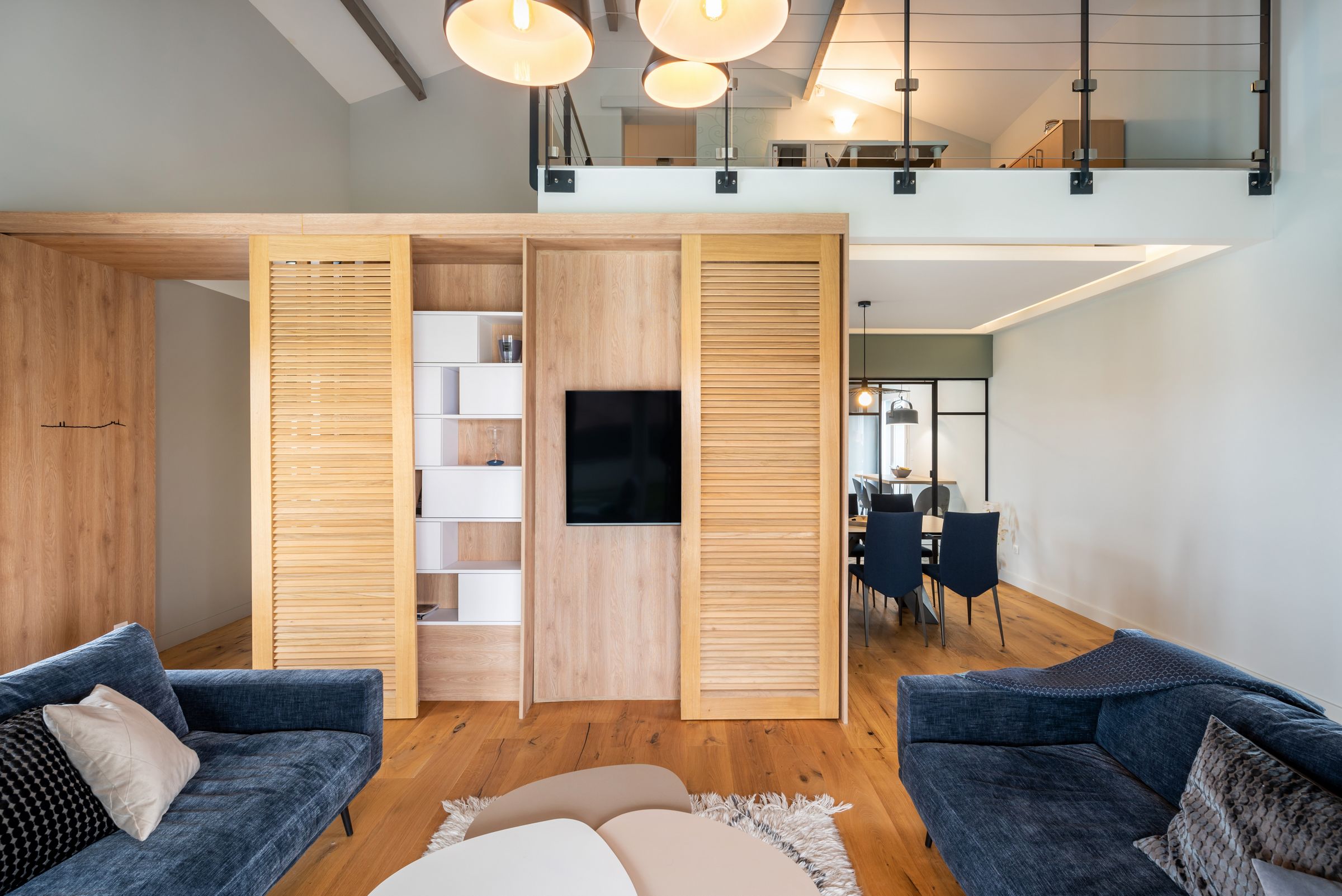 meuble tv sur mesure claustra semi ouvert april moon architecte interieur lyon.