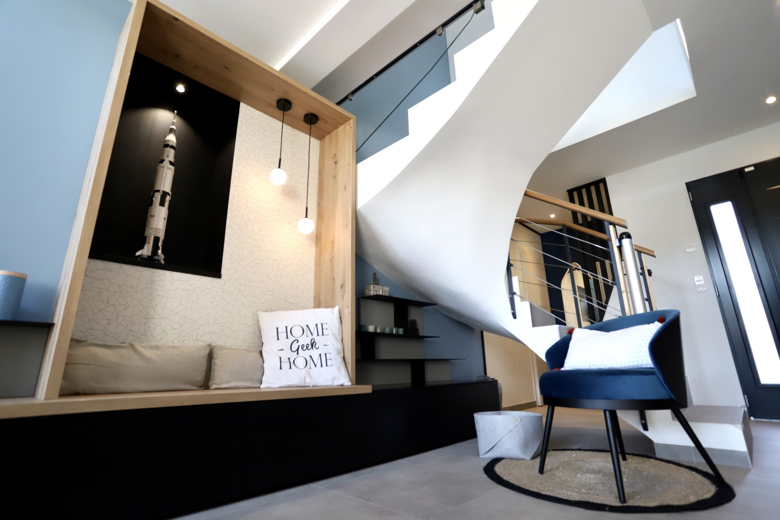 @anniemazuy#architectedinterieur#craponne#lyon#amenagement#piecedevie#bleu#amenagement8
